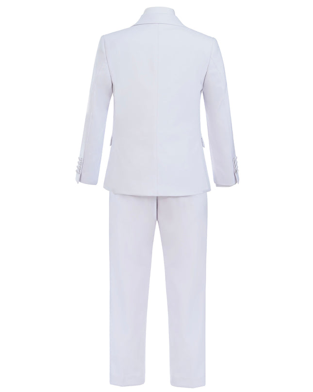 White Peak Lapel Trim Wool Suit