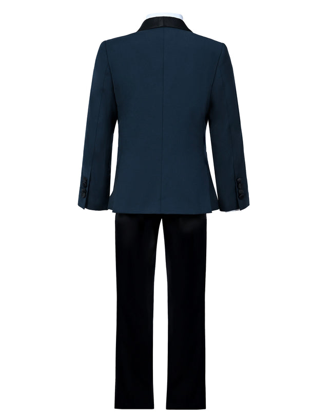 Navy Moustache Shawl Lapel Tuxedo Set