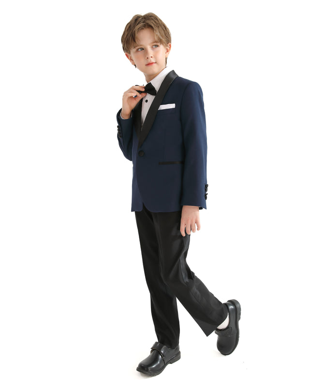 Navy Moustache Shawl Lapel Tuxedo Set