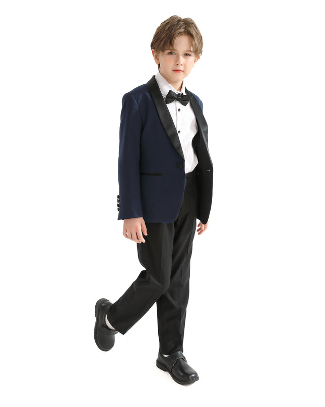 Navy Moustache Shawl Lapel Tuxedo Set