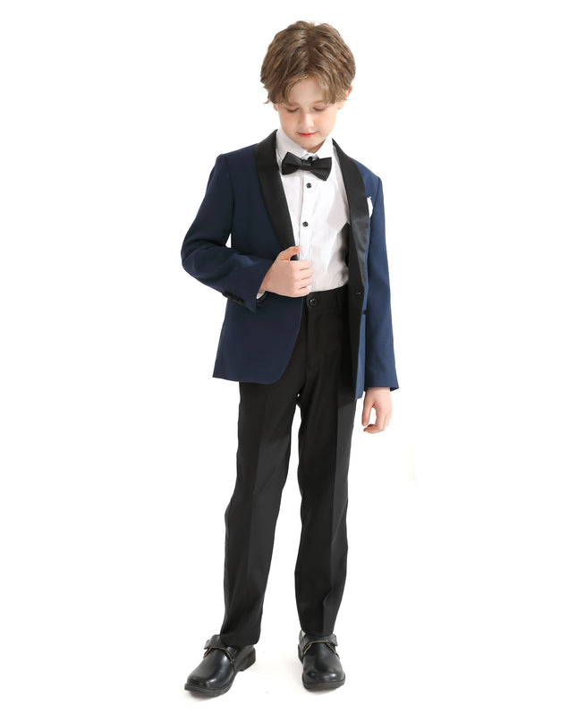Navy Moustache Shawl Lapel Tuxedo Set