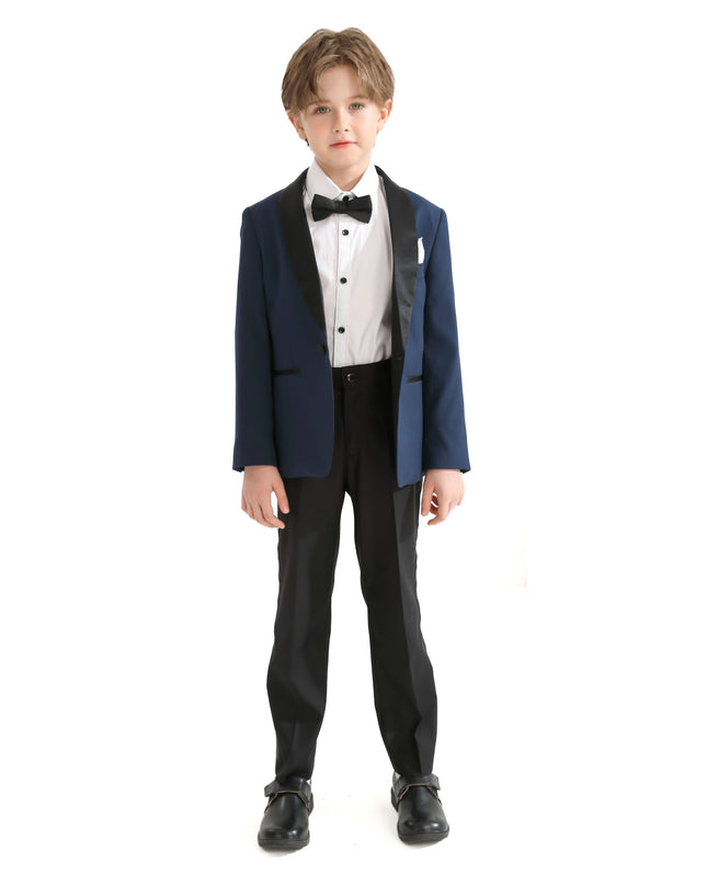 Navy Moustache Shawl Lapel Tuxedo Set