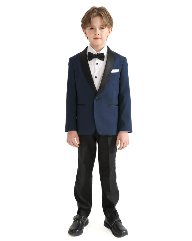 Navy Moustache Shawl Lapel Tuxedo Set