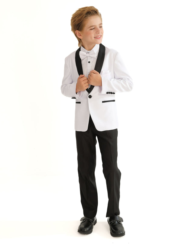 White Moustache Shawl Lapel Tuxedo Set