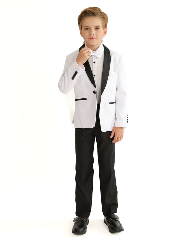 White Moustache Shawl Lapel Tuxedo Set