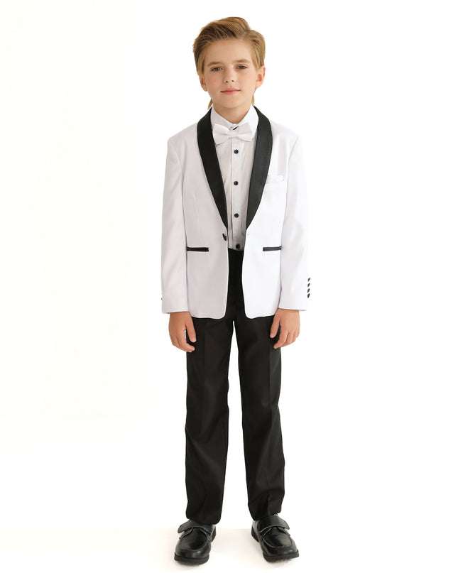 White Moustache Shawl Lapel Tuxedo Set