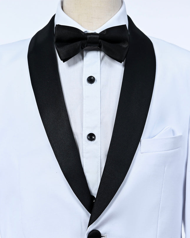 White Moustache Shawl Lapel Tuxedo Set