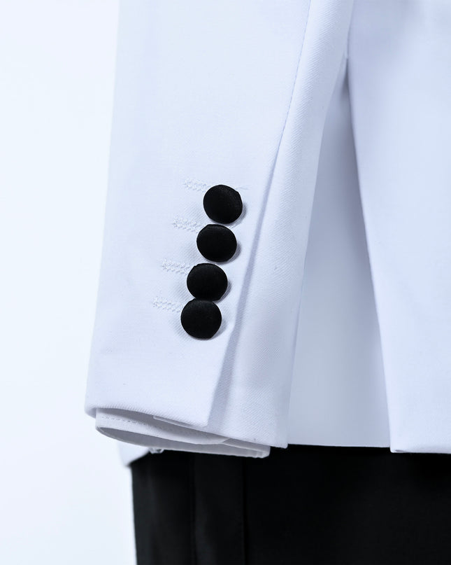 White Moustache Shawl Lapel Tuxedo Set