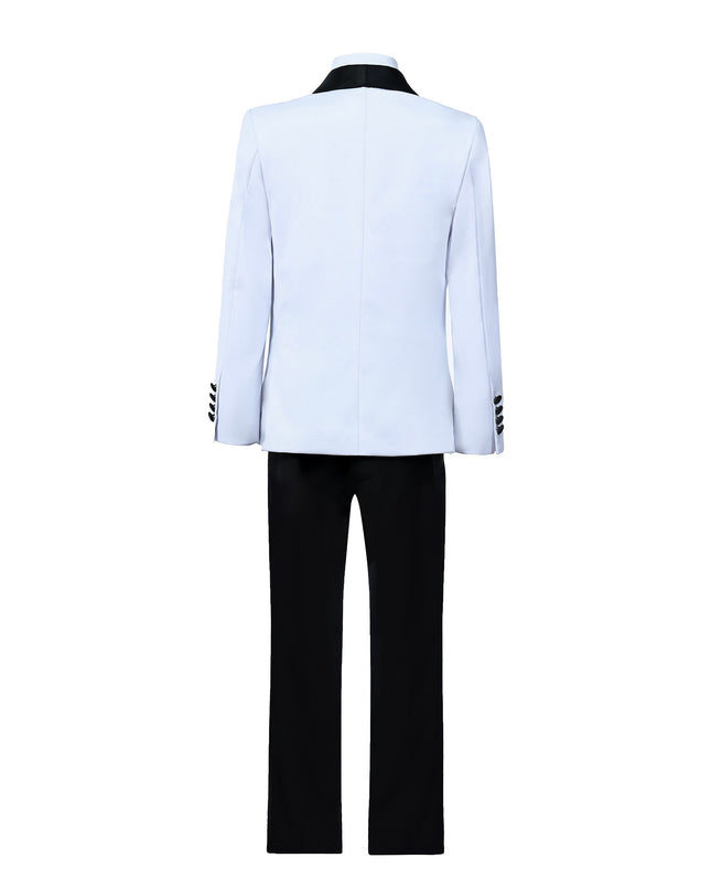 White Moustache Shawl Lapel Tuxedo Set