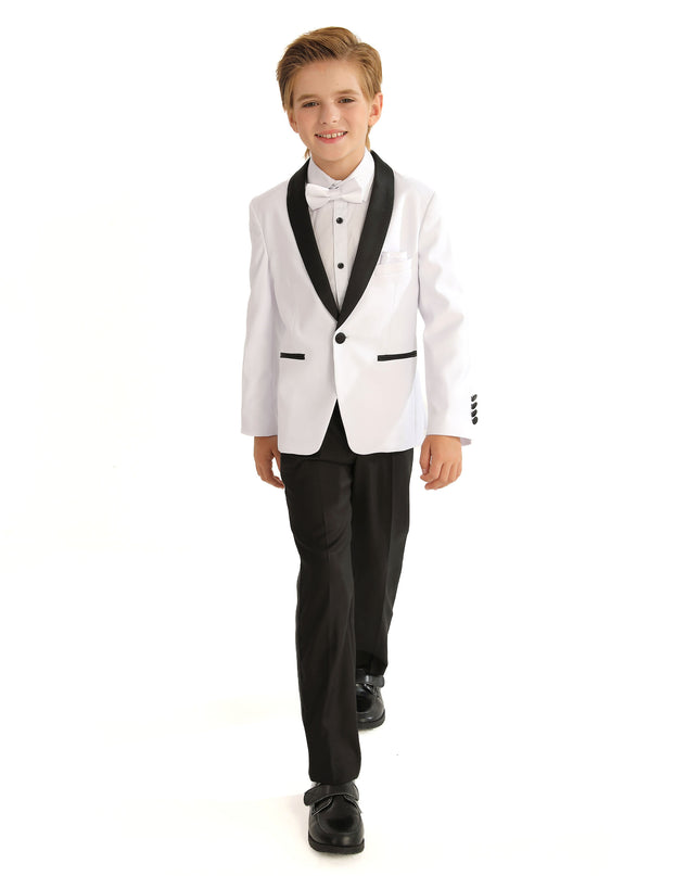 White Moustache Shawl Lapel Tuxedo Set