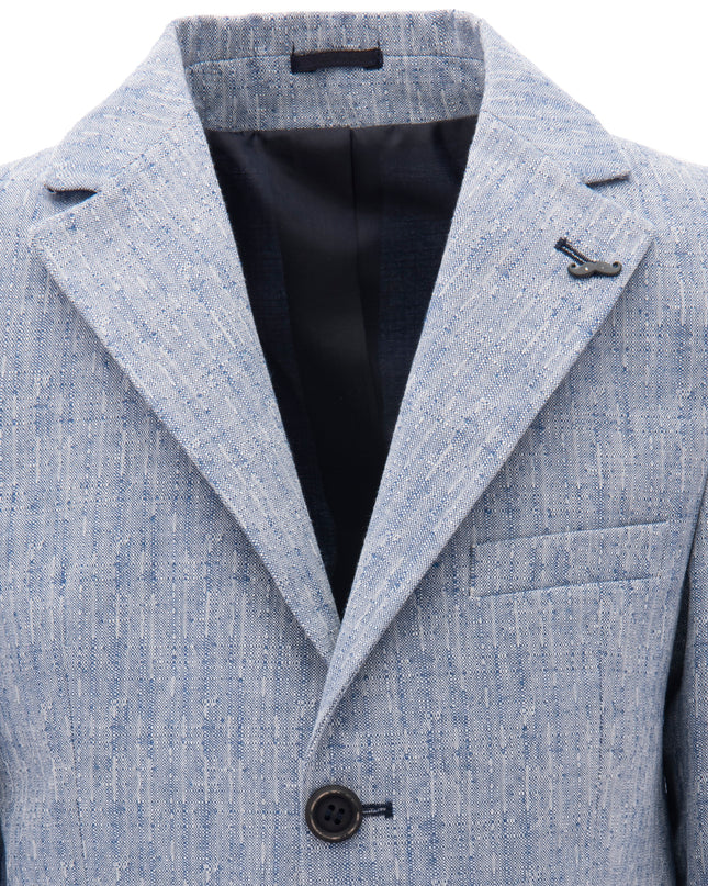 kids-atelier-moustache-Blue Tweed Peak Lapel Blazer