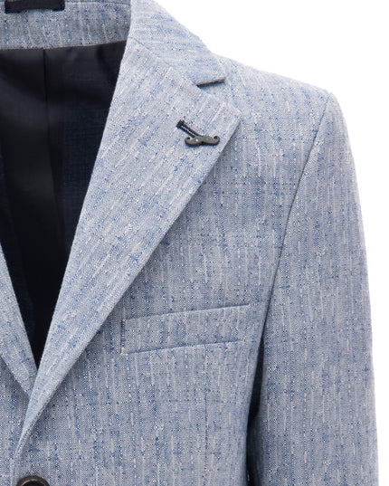 kids-atelier-moustache-Blue Tweed Peak Lapel Blazer
