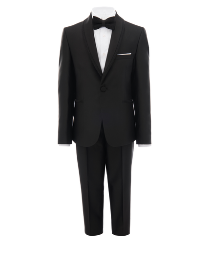 kids atelier moustache Black Glitter Trim Suit