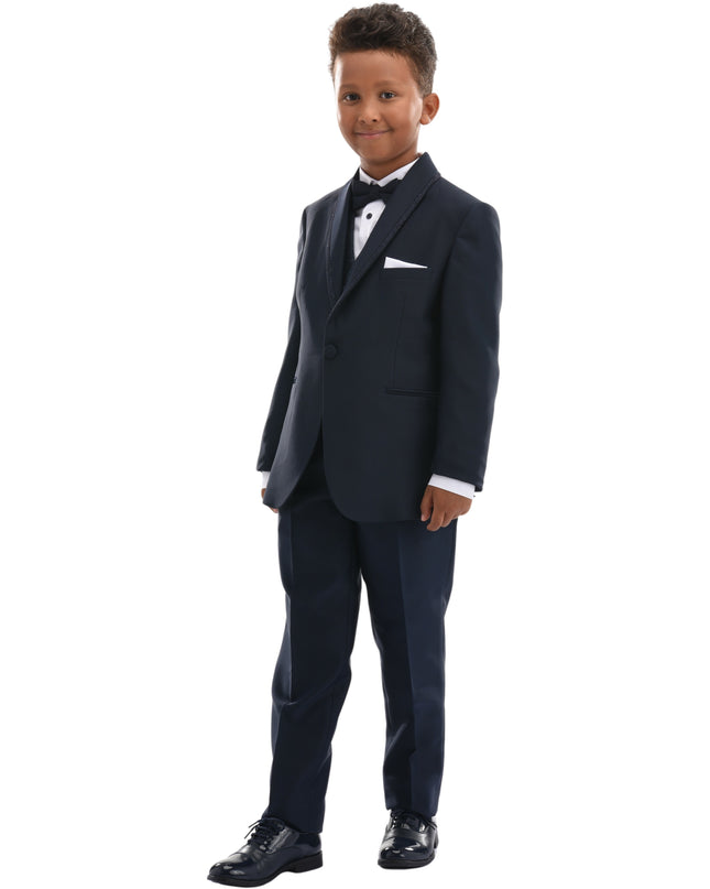 kids atelier moustache Navy Glitter Trim Suit