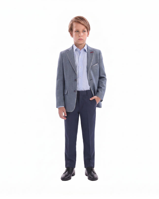 kids atelier moustache Gray Peak Lapel Blazer
