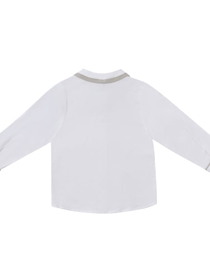 kids atelier moustache White & Grey Formal Set