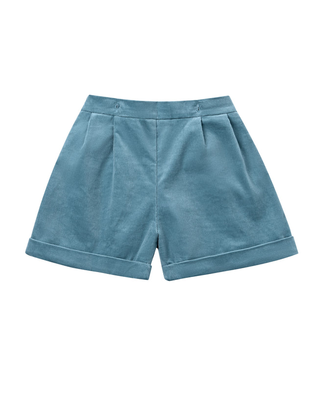 kids atelier moustache White & Teal Formal Shorts Set