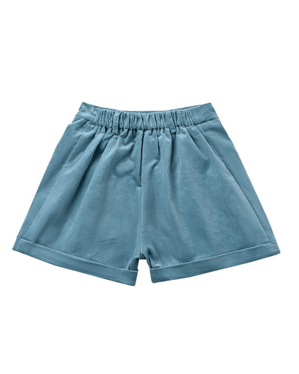 kids atelier moustache White & Teal Formal Shorts Set