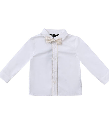 kids atelier moustache Cream Satin Formal Set