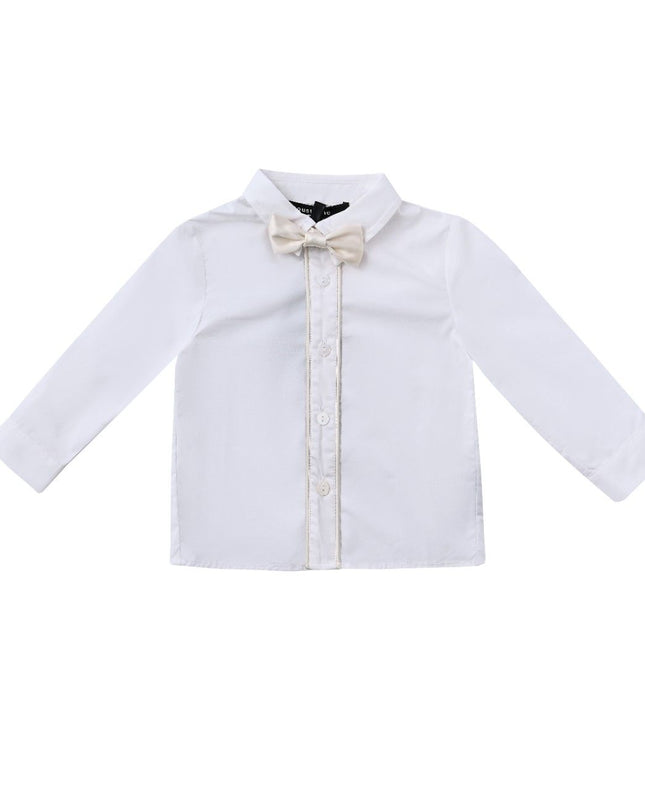 kids atelier moustache Cream Satin Formal Set