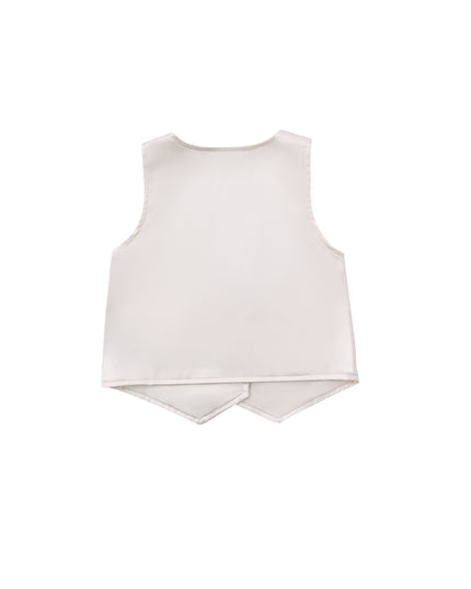 kids atelier moustache Cream Satin Formal Set