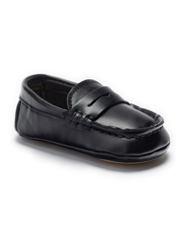 kids atelier moustache Black Loafer Baby Shoes