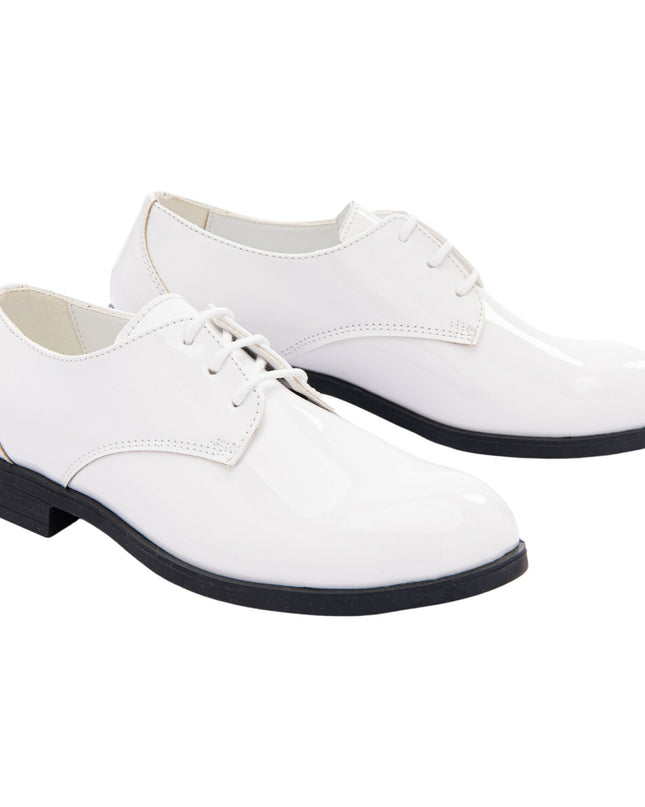 toddler dress shoes Kids Atelier White Patent Lace Dress Shoes | 26 | Rubber | Adult