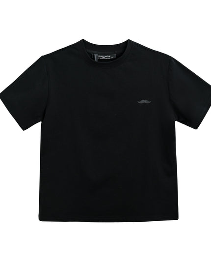 kids atelier moustache Black T-Shirt with Mustache Detail