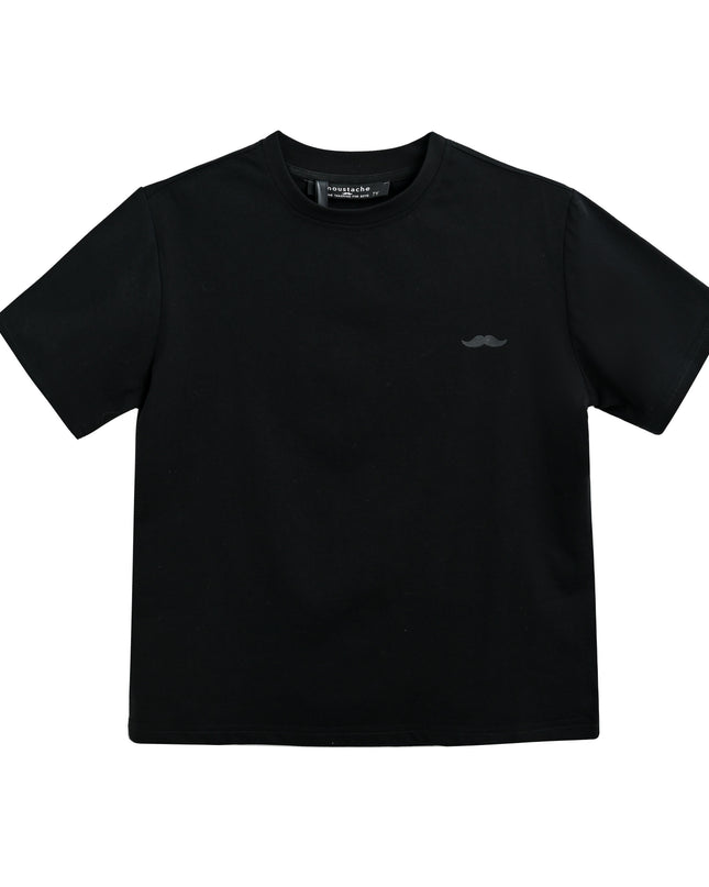 kids atelier moustache Black T-Shirt with Mustache Detail