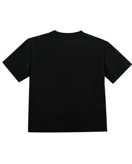 kids atelier moustache Black T-Shirt with Mustache Detail
