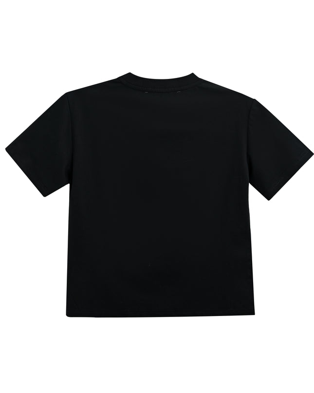 kids atelier moustache Black T-Shirt with Mustache Detail
