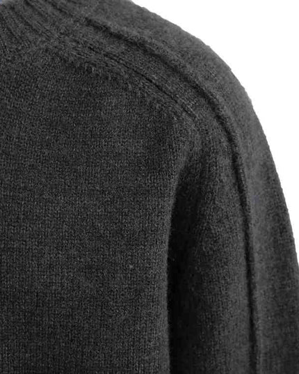 kids atelier moustache Dark Gray Ribbed Crewneck Sweater