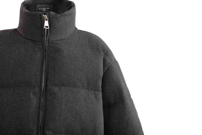 kids atelier moustache Black Puffer Jacket with High Collar