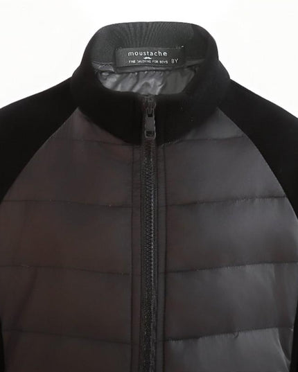 kids atelier moustache Black Quilted Zip Jacket