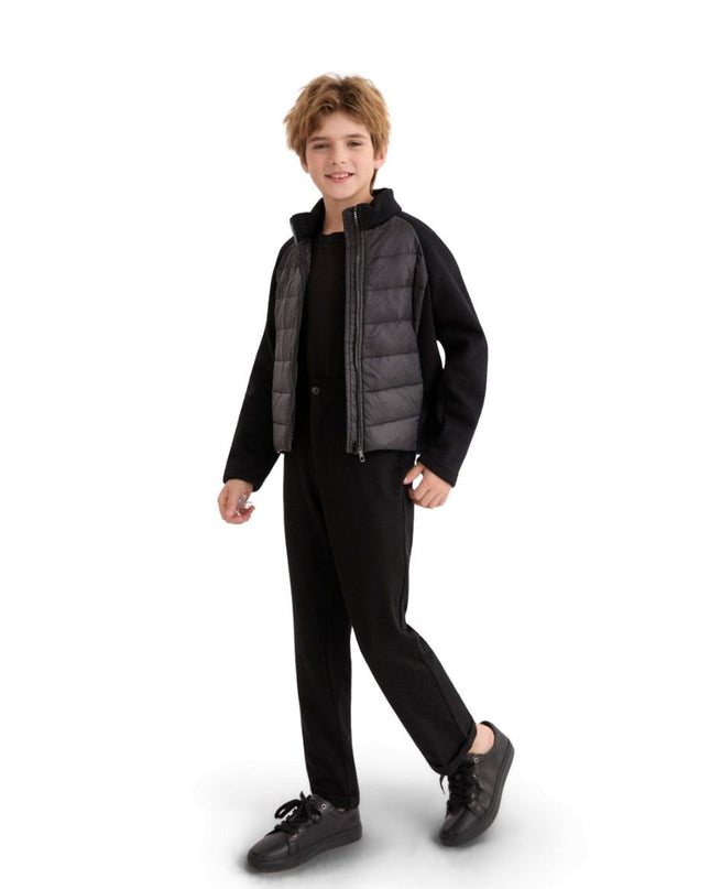 kids atelier moustache Black Quilted Zip Jacket