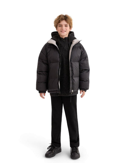 kids atelier moustache Black Quilted Puffer Jacket
