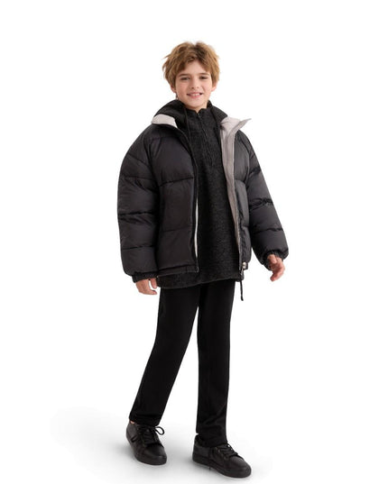 kids atelier moustache Black Quilted Puffer Jacket
