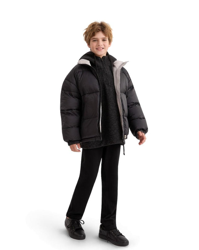kids atelier moustache Black Quilted Puffer Jacket