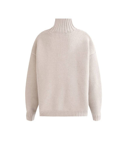 kids atelier moustache Beige Button-Up Ribbed Sweater