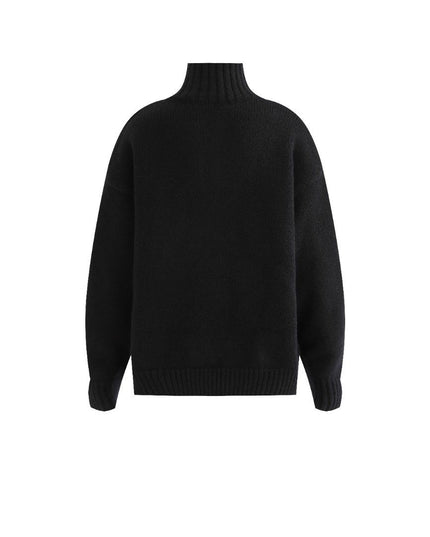 kids atelier moustache Black Button-Up Ribbed Sweater