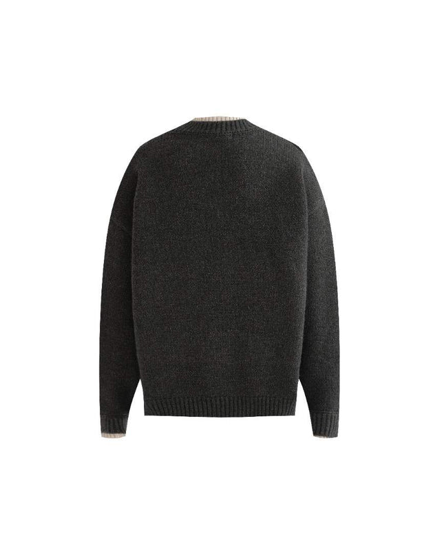 kids atelier moustache Dark Gray Classic Knit Sweater