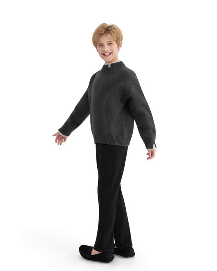 kids atelier moustache Dark Gray Classic Knit Sweater