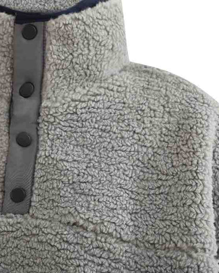 kids atelier moustache Gray Sherpa Fleece Pullover