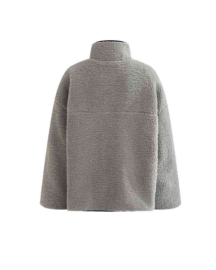 kids atelier moustache Gray Sherpa Fleece Pullover