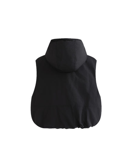 kids atelier moustache Black Hooded Puffer Vest