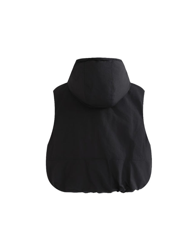 kids atelier moustache Black Hooded Puffer Vest