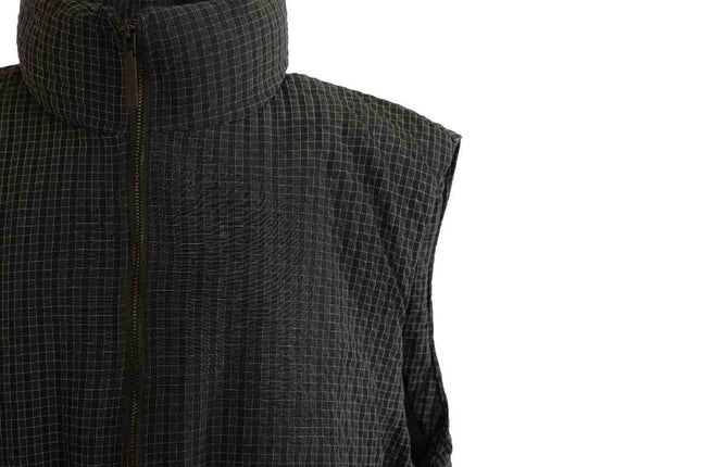 kids atelier moustache Black Grid-Pattern Quilted Vest