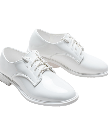 kidsatelier-moustache-White-Oxford-Laced-Dress-Shoes