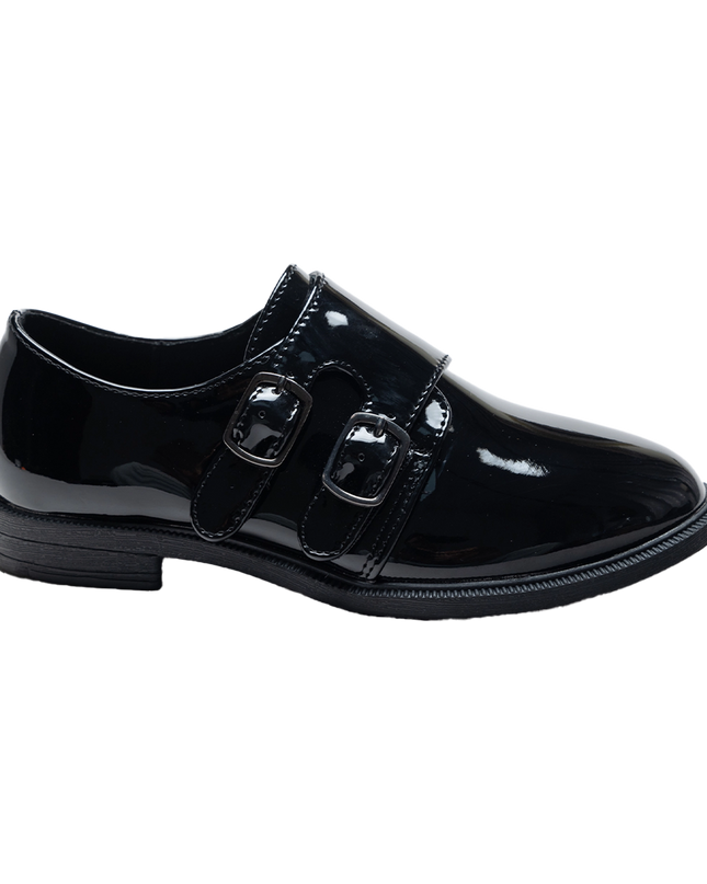 kidsatelier-moustache-Black-Patent-Buckle-Loafers