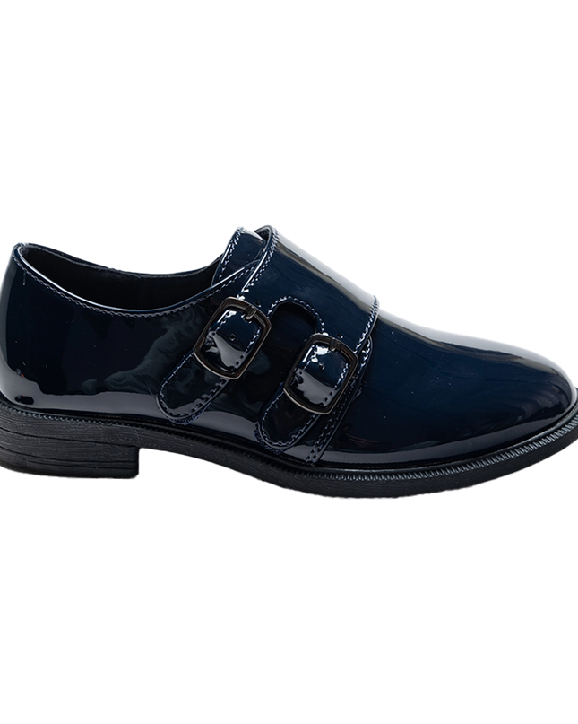 kidsatelier-moustache-Navy-Patent-Buckle-Loafers
